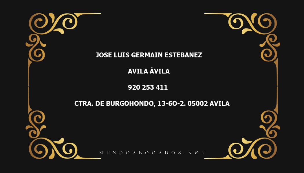 abogado Jose Luis Germain Estebanez en la localidad de Avila