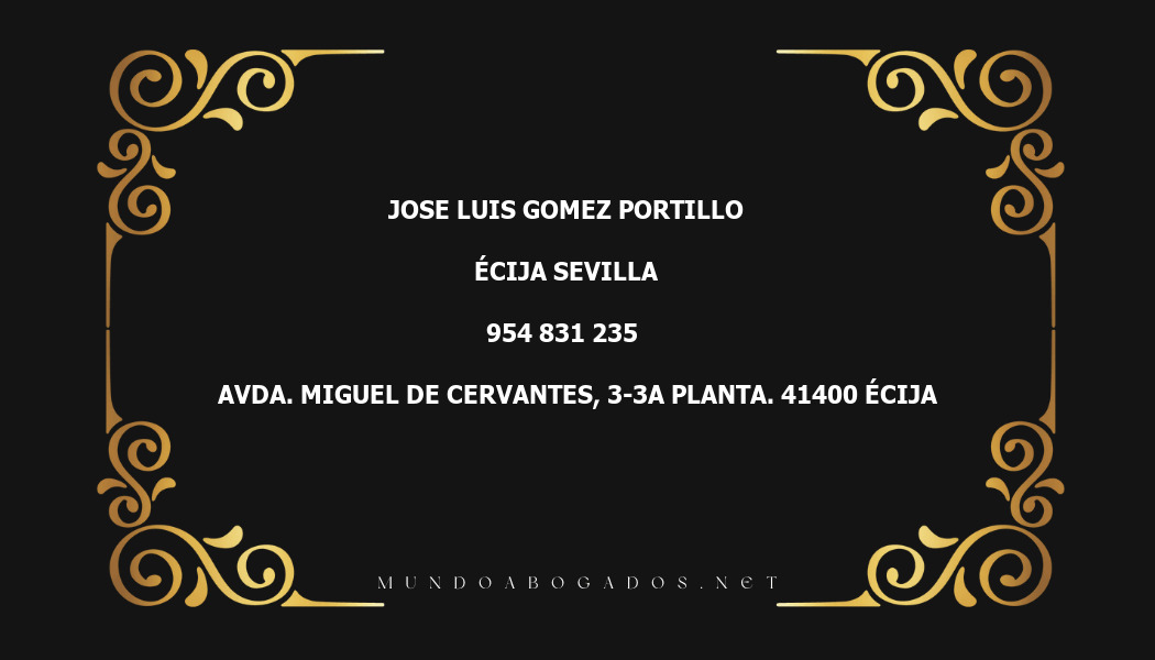 abogado Jose Luis Gomez Portillo en la localidad de Écija