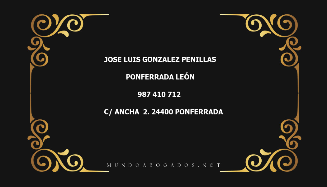 abogado Jose Luis Gonzalez Penillas en la localidad de Ponferrada