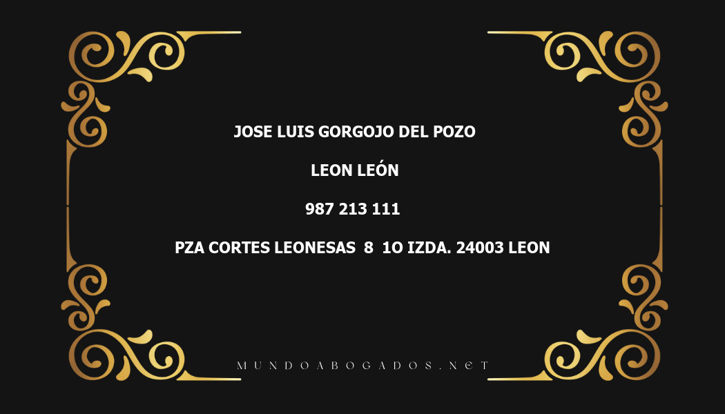 abogado Jose Luis Gorgojo Del Pozo en la localidad de Leon