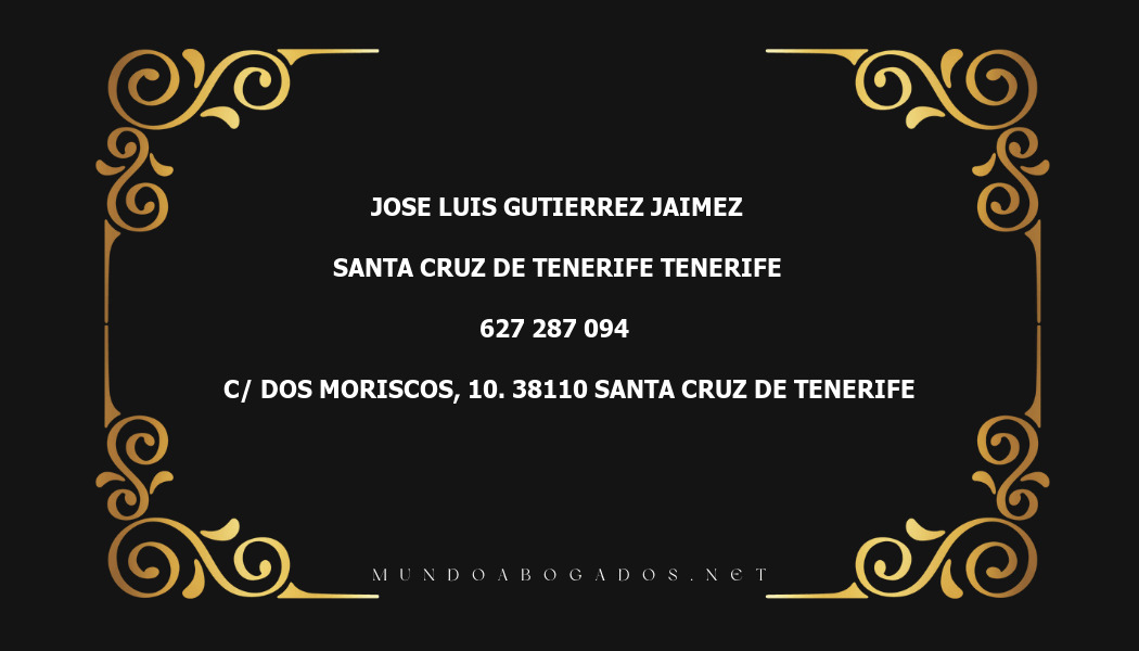 abogado Jose Luis Gutierrez Jaimez en la localidad de Santa Cruz de Tenerife