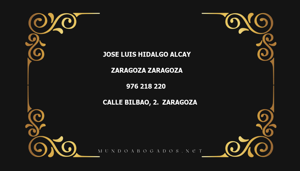 abogado Jose Luis Hidalgo Alcay en la localidad de Zaragoza