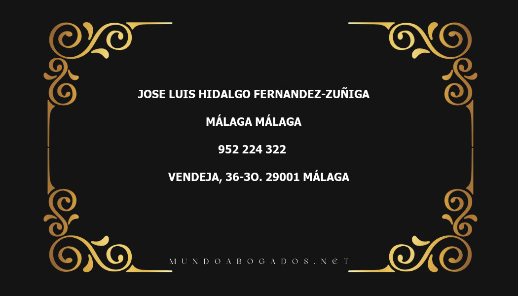 abogado Jose Luis Hidalgo Fernandez-Zuñiga en la localidad de Málaga