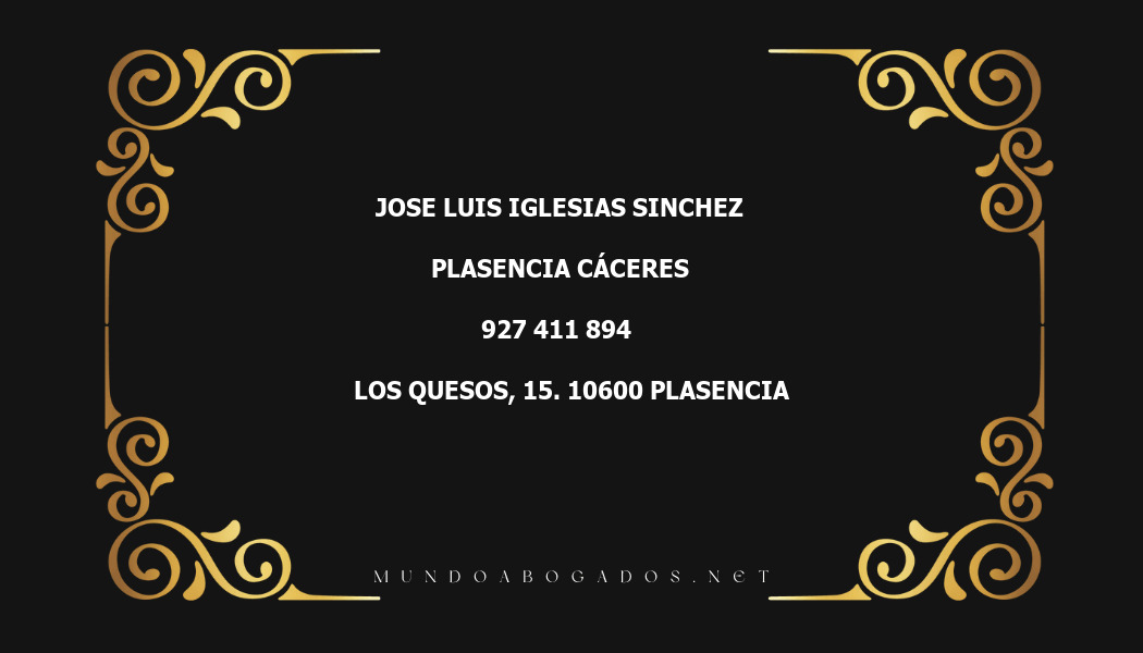 abogado Jose Luis Iglesias Sinchez en la localidad de Plasencia