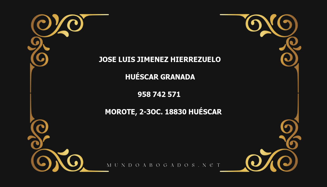 abogado Jose Luis Jimenez Hierrezuelo en la localidad de Huéscar