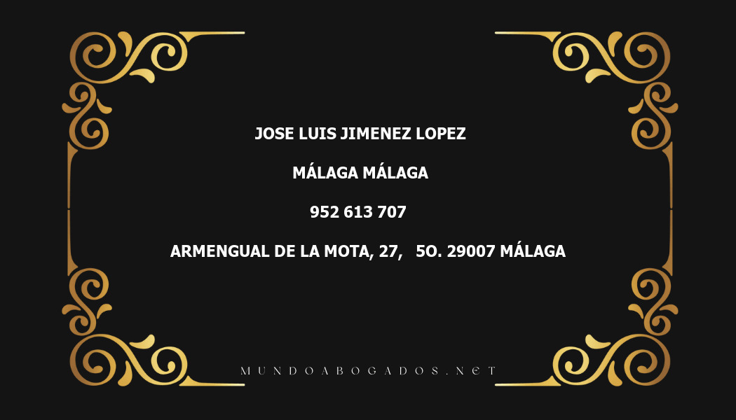 abogado Jose Luis Jimenez Lopez en la localidad de Málaga