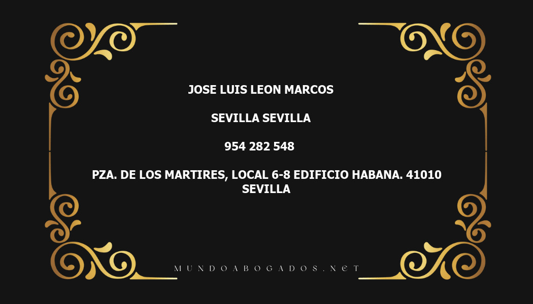 abogado Jose Luis Leon Marcos en la localidad de Sevilla