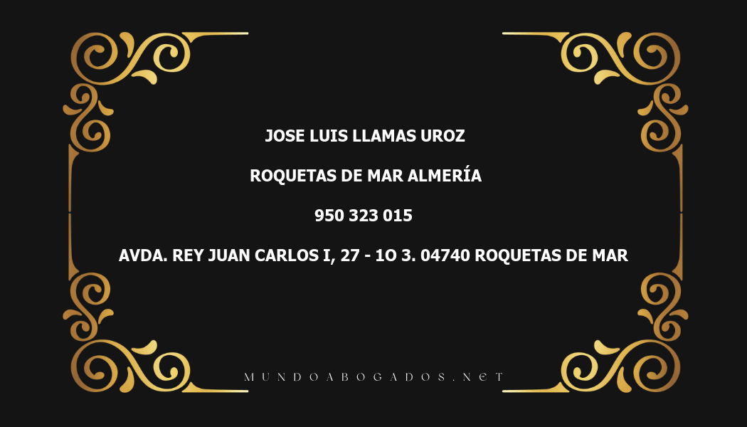 abogado Jose Luis Llamas Uroz en la localidad de Roquetas de Mar