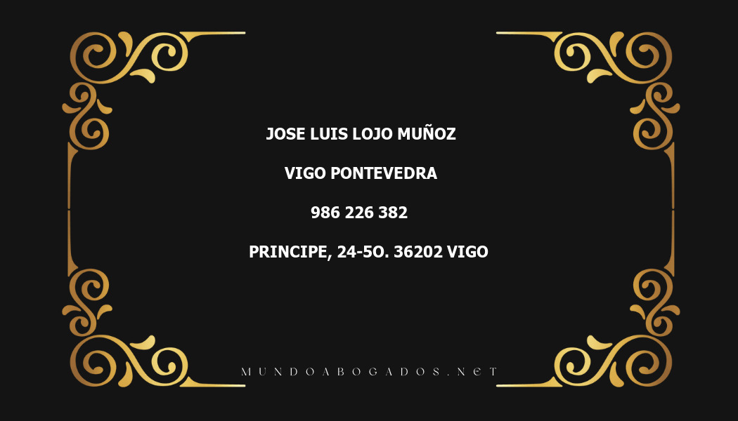 abogado Jose Luis Lojo Muñoz en la localidad de Vigo