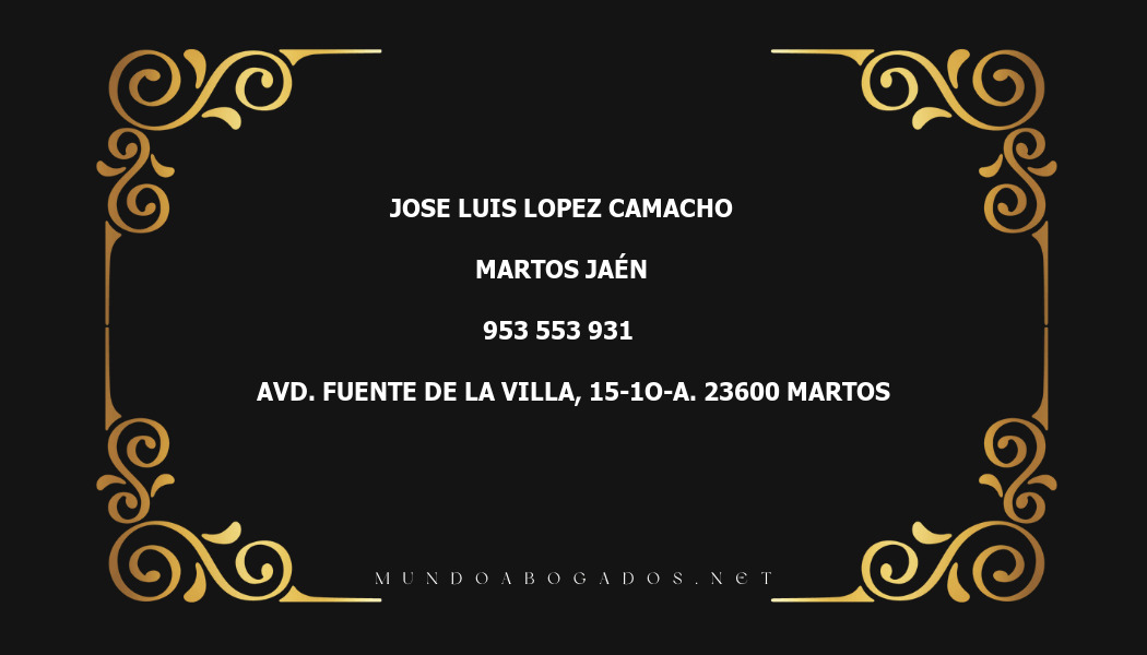 abogado Jose Luis Lopez Camacho en la localidad de Martos