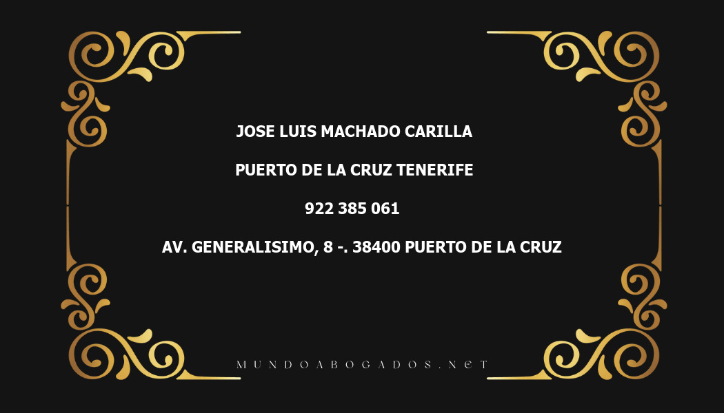 abogado Jose Luis Machado Carilla en la localidad de Puerto de la Cruz