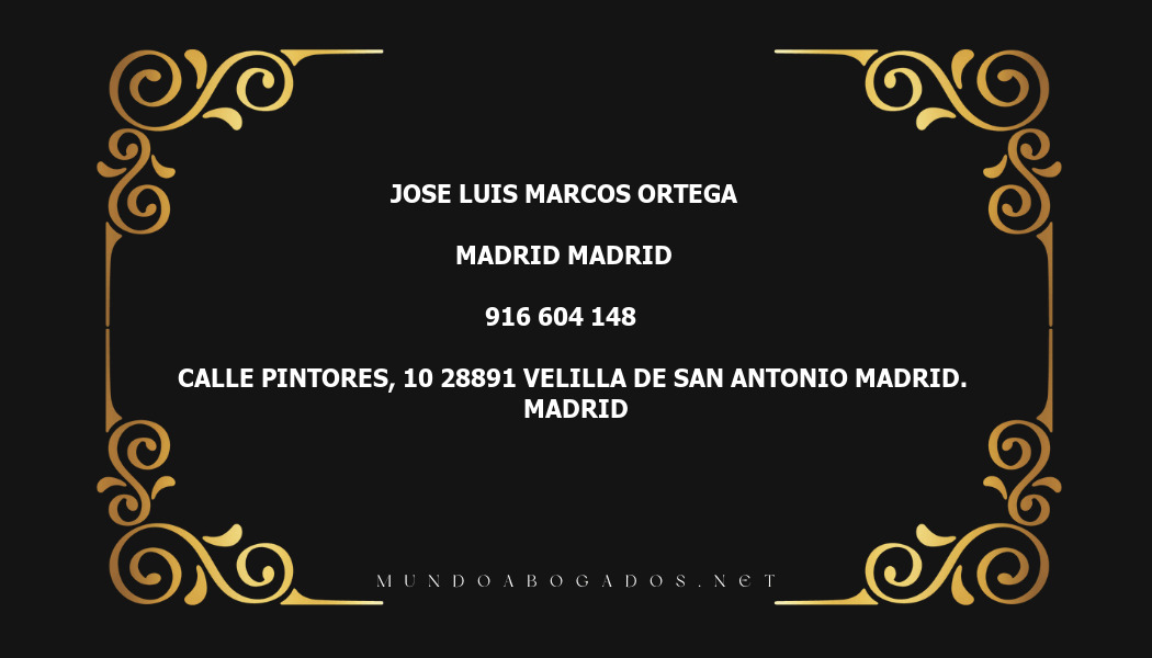 abogado Jose Luis Marcos Ortega en la localidad de Madrid