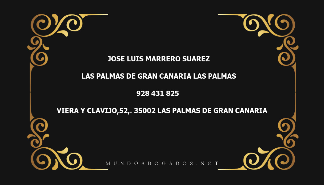 abogado Jose Luis Marrero Suarez en la localidad de Las Palmas de Gran Canaria