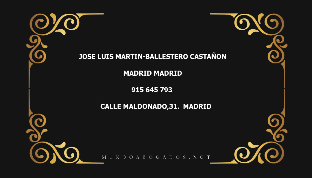 abogado Jose Luis Martin-Ballestero Castañon en la localidad de Madrid