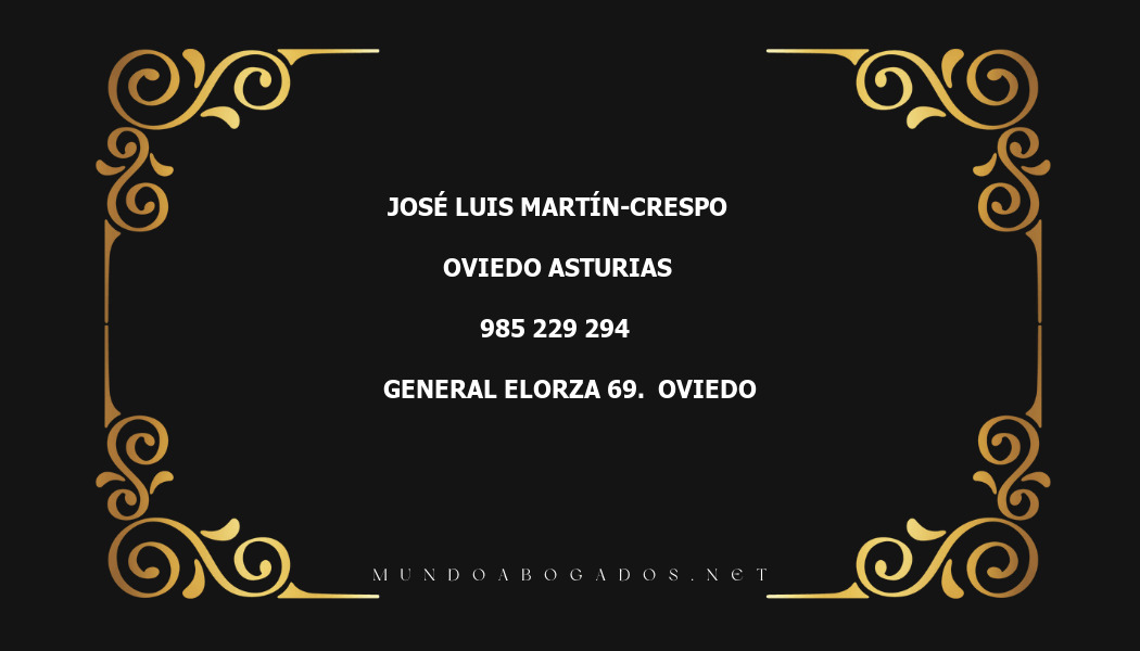 abogado José Luis Martín-Crespo en la localidad de Oviedo