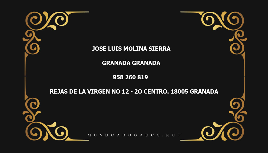 abogado Jose Luis Molina Sierra en la localidad de Granada