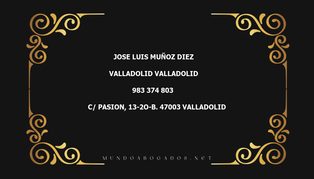 abogado Jose Luis Muñoz Diez en la localidad de Valladolid