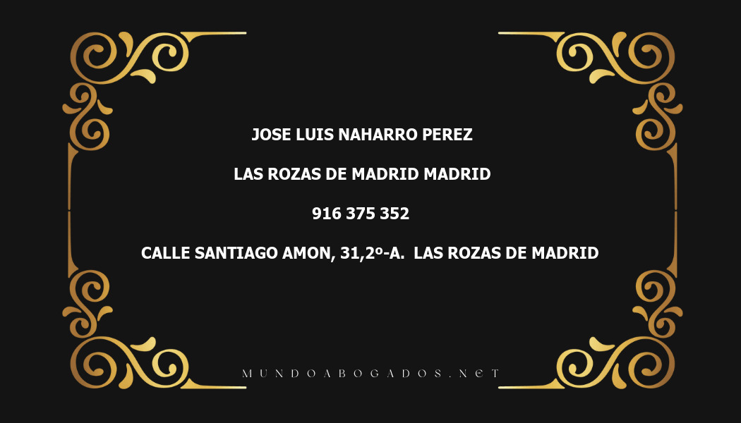 abogado Jose Luis Naharro Perez en la localidad de Las Rozas de Madrid