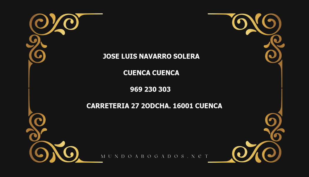 abogado Jose Luis Navarro Solera en la localidad de Cuenca