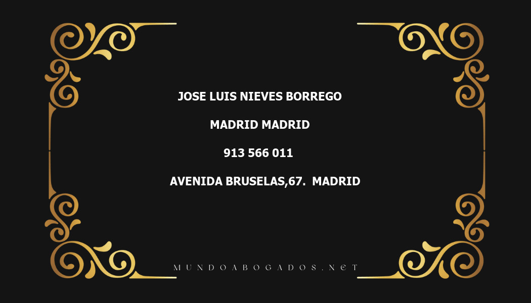 abogado Jose Luis Nieves Borrego en la localidad de Madrid