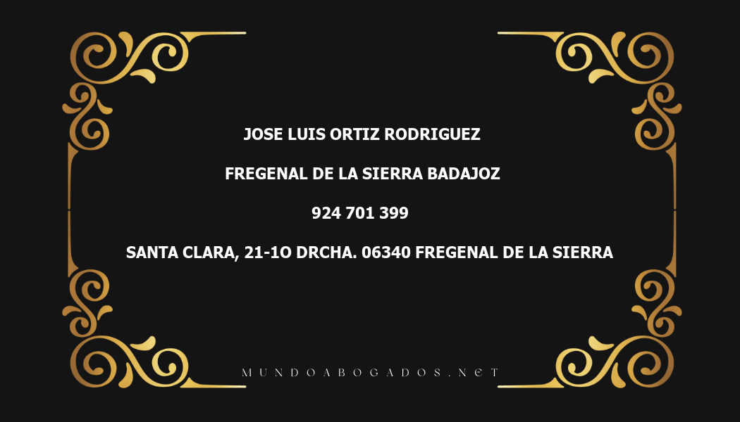 abogado Jose Luis Ortiz Rodriguez en la localidad de Fregenal de la Sierra