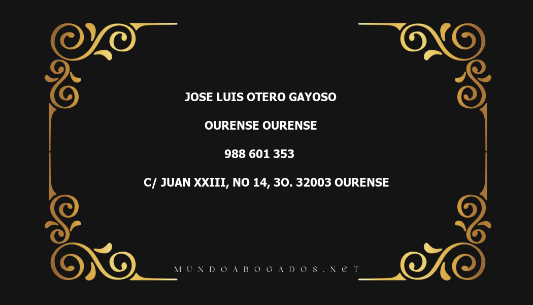 abogado Jose Luis Otero Gayoso en la localidad de Ourense