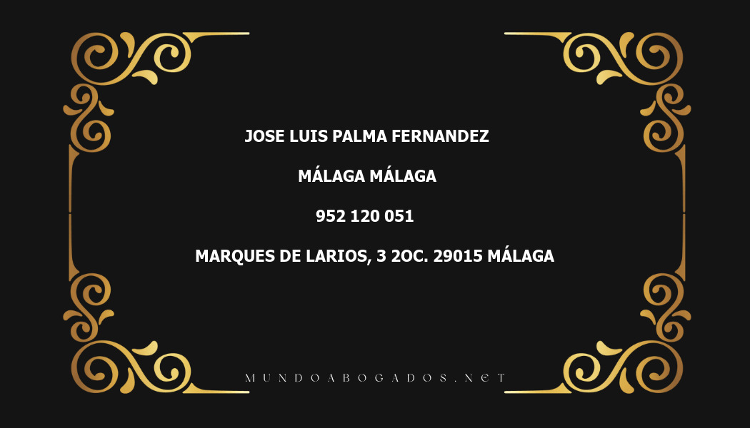 abogado Jose Luis Palma Fernandez en la localidad de Málaga