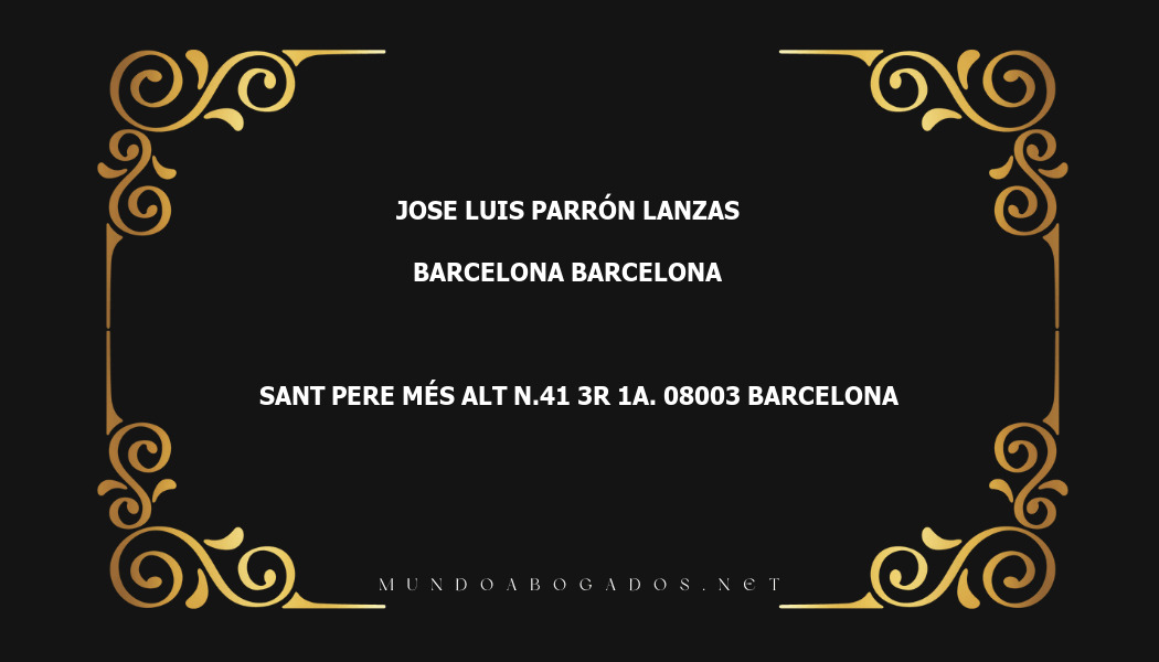 abogado Jose Luis Parrón Lanzas en la localidad de Barcelona