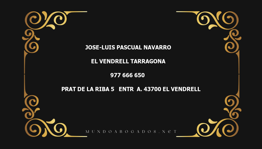 abogado Jose-Luis Pascual Navarro en la localidad de El Vendrell