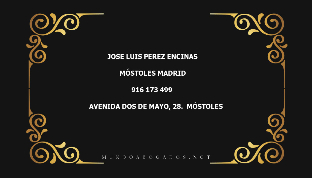 abogado Jose Luis Perez Encinas en la localidad de Móstoles