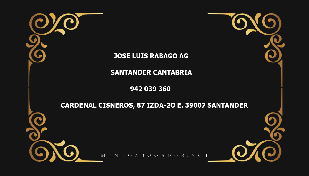 abogado Jose Luis Rabago Ag en la localidad de Santander