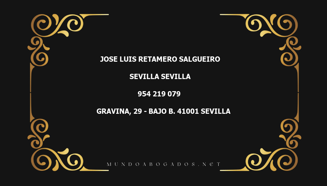 abogado Jose Luis Retamero Salgueiro en la localidad de Sevilla