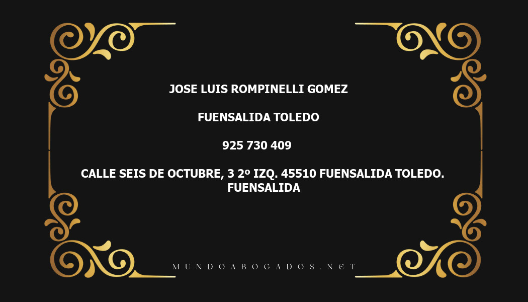 abogado Jose Luis Rompinelli Gomez en la localidad de Fuensalida