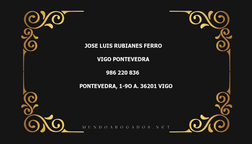 abogado Jose Luis Rubianes Ferro en la localidad de Vigo