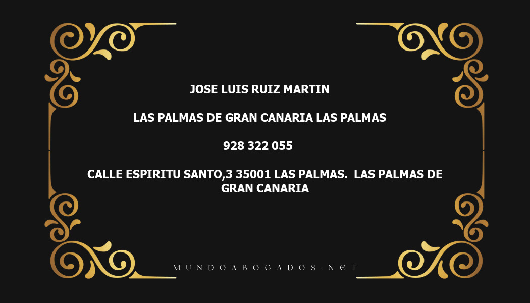 abogado Jose Luis Ruiz Martin en la localidad de Las Palmas de Gran Canaria