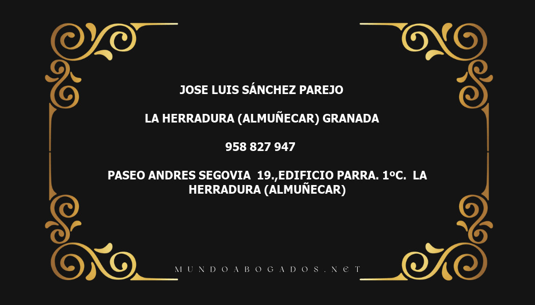 abogado Jose Luis Sánchez Parejo en la localidad de La Herradura (Almuñecar)