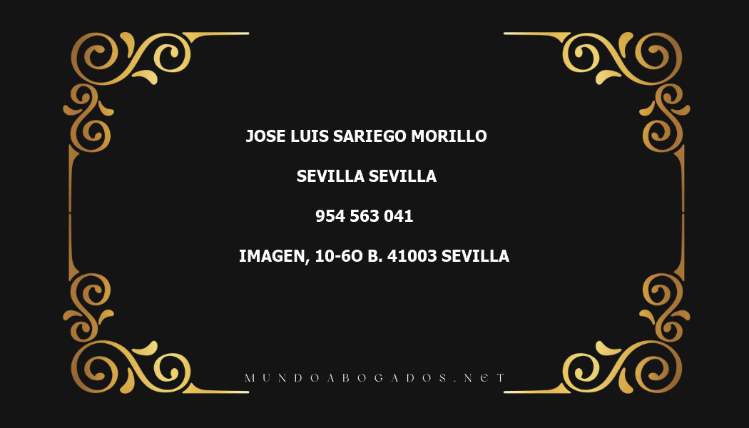 abogado Jose Luis Sariego Morillo en la localidad de Sevilla