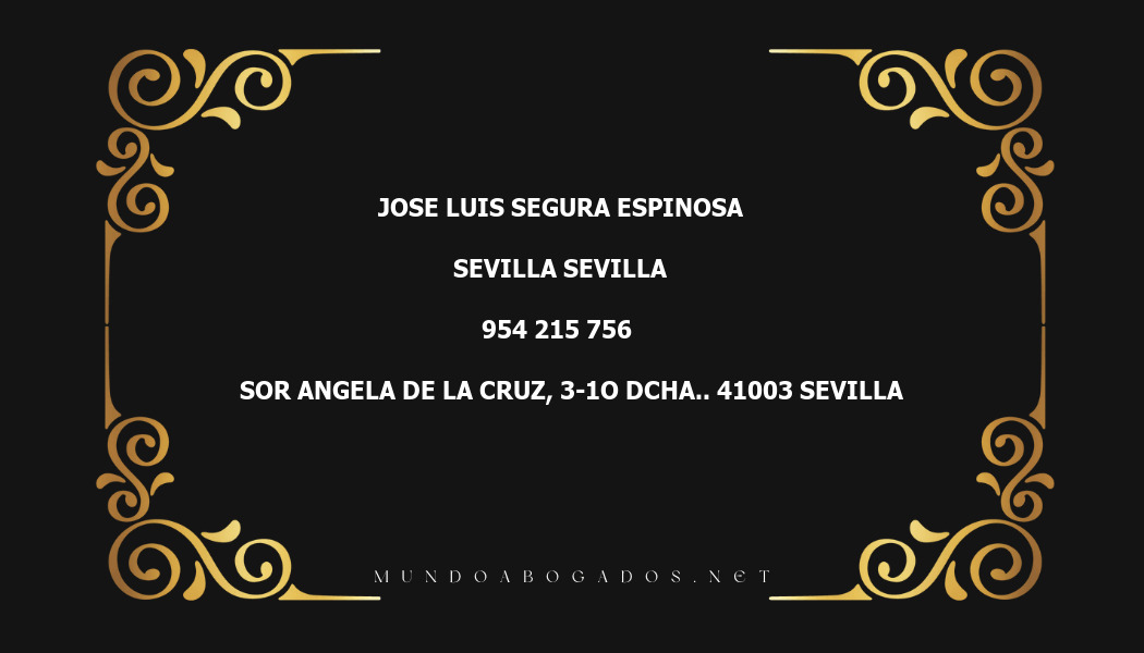 abogado Jose Luis Segura Espinosa en la localidad de Sevilla