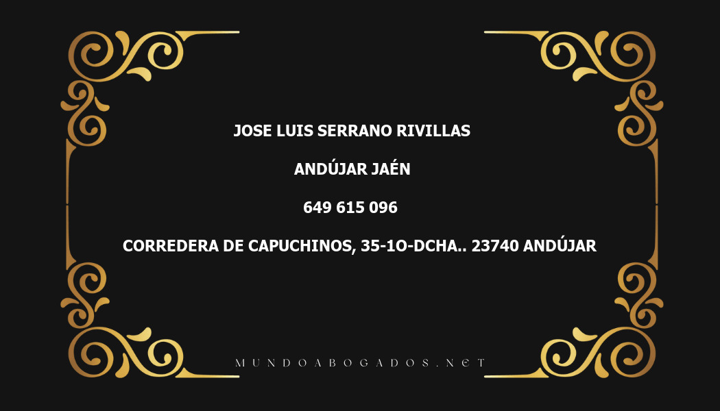 abogado Jose Luis Serrano Rivillas en la localidad de Andújar