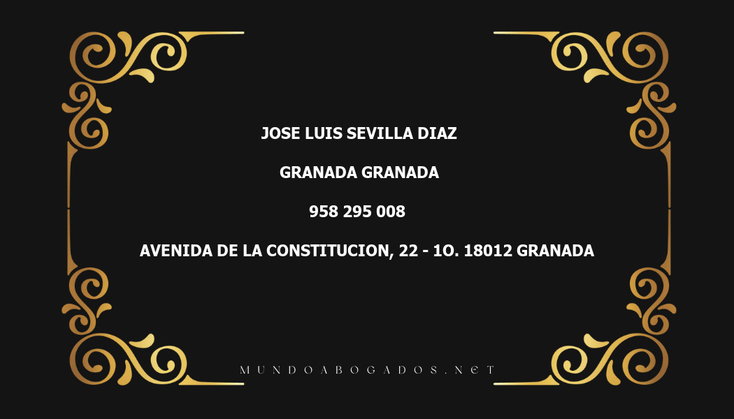 abogado Jose Luis Sevilla Diaz en la localidad de Granada