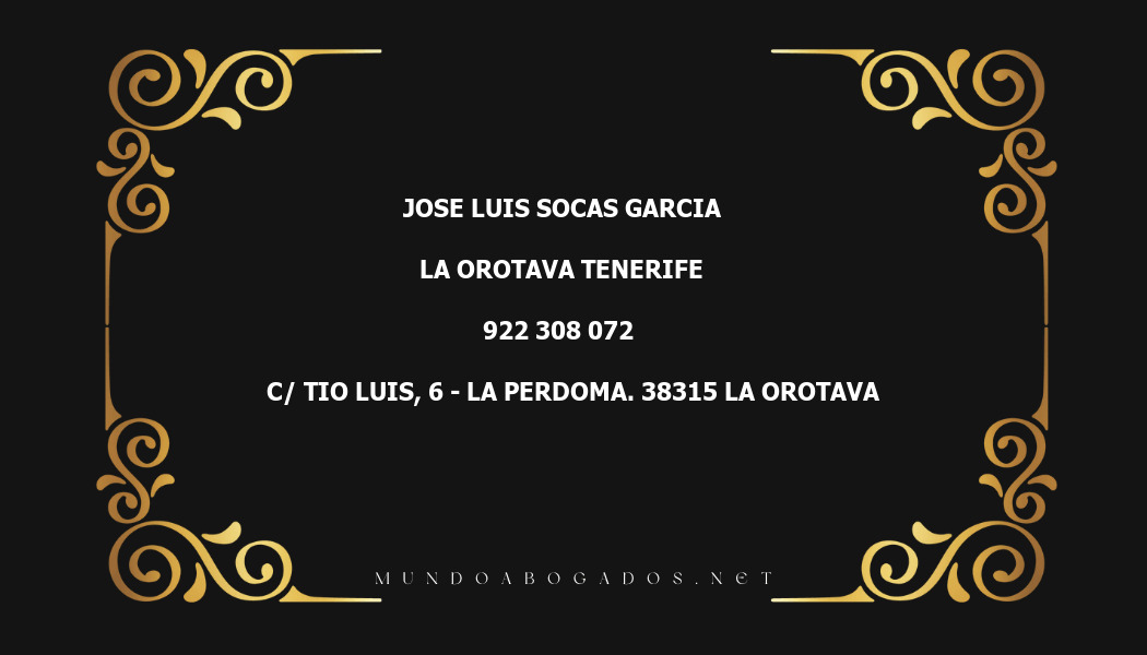 abogado Jose Luis Socas Garcia en la localidad de La Orotava