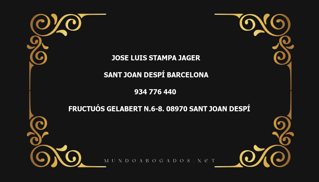 abogado Jose Luis Stampa Jager en la localidad de Sant Joan Despí