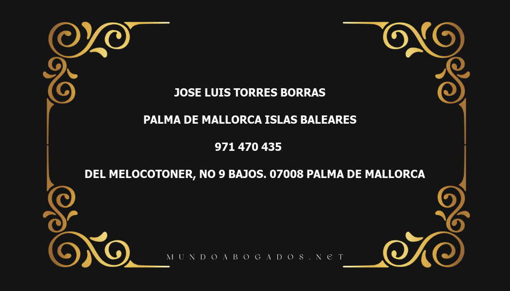 abogado Jose Luis Torres Borras en la localidad de Palma de Mallorca