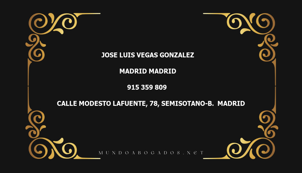 abogado Jose Luis Vegas Gonzalez en la localidad de Madrid