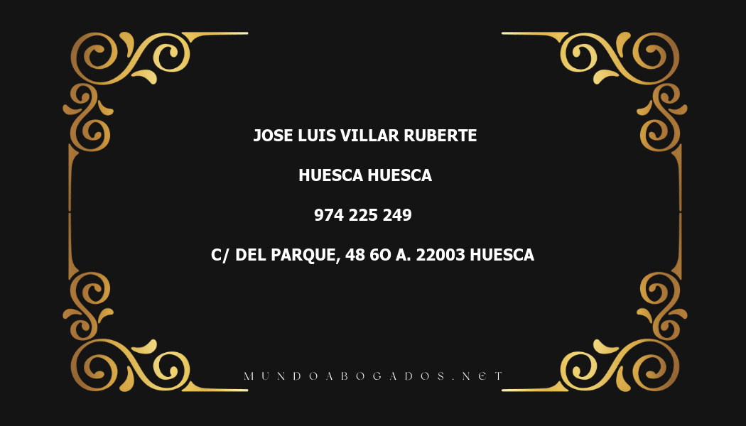 abogado Jose Luis Villar Ruberte en la localidad de Huesca