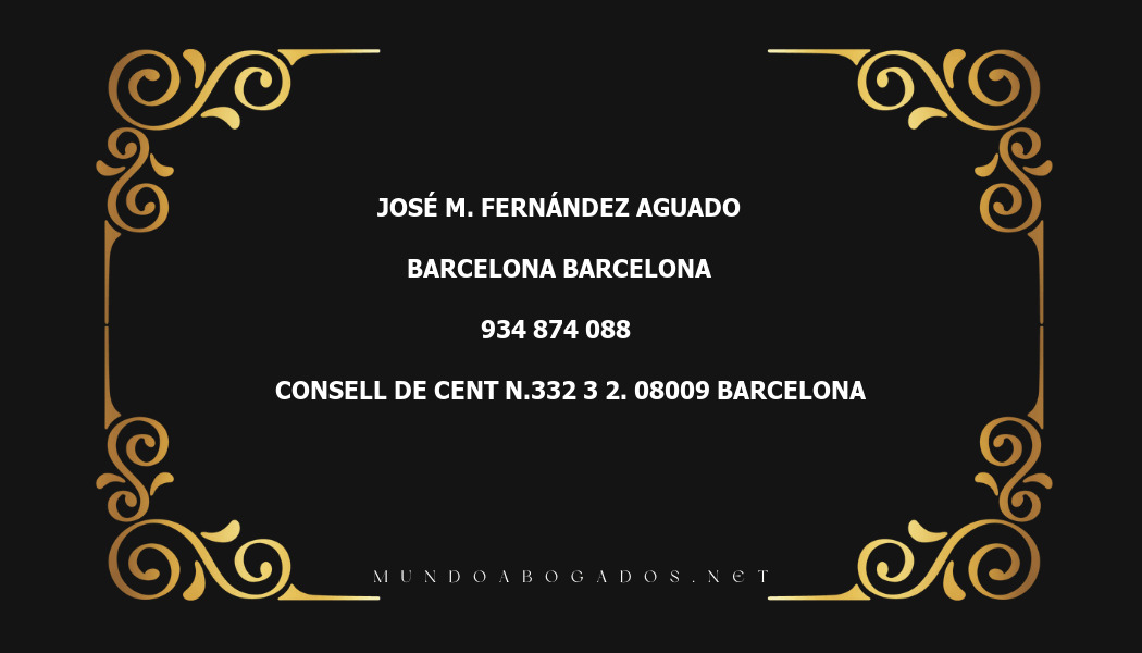 abogado José M. Fernández Aguado en la localidad de Barcelona