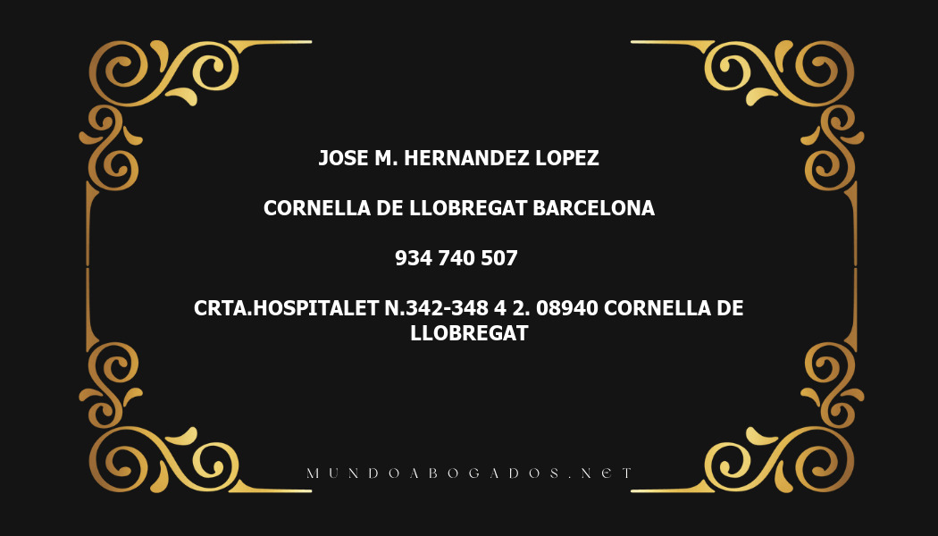 abogado Jose M. Hernandez Lopez en la localidad de Cornella de Llobregat