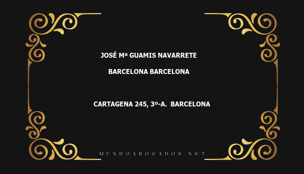 abogado José Mª Guamis Navarrete en la localidad de Barcelona