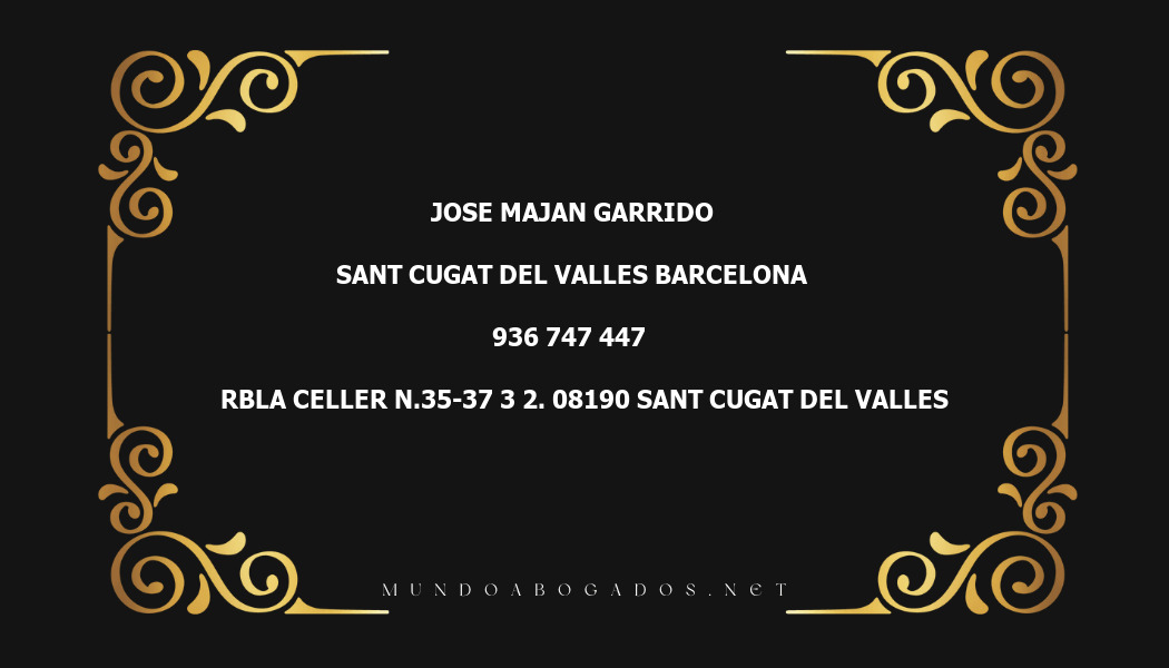 abogado Jose Majan Garrido en la localidad de Sant Cugat del Valles