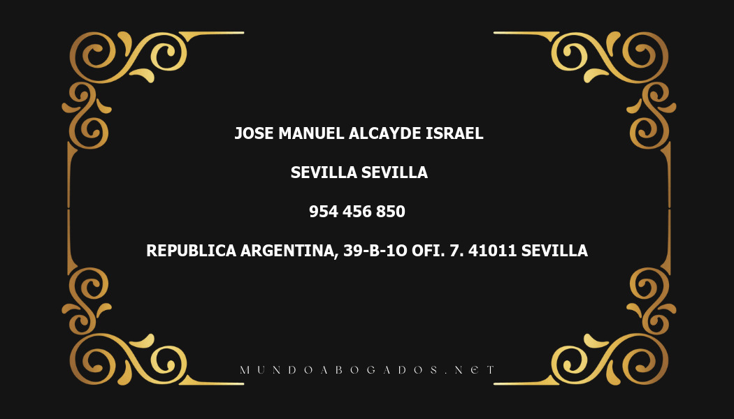 abogado Jose Manuel Alcayde Israel en la localidad de Sevilla